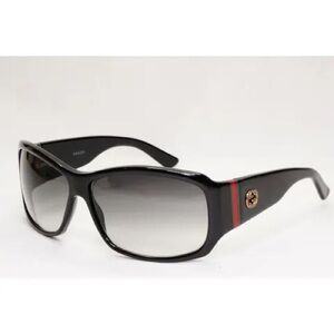 Gucci Goggle Sunglasses 1999 Vintage Black Gradient Red Green GG 2592/S